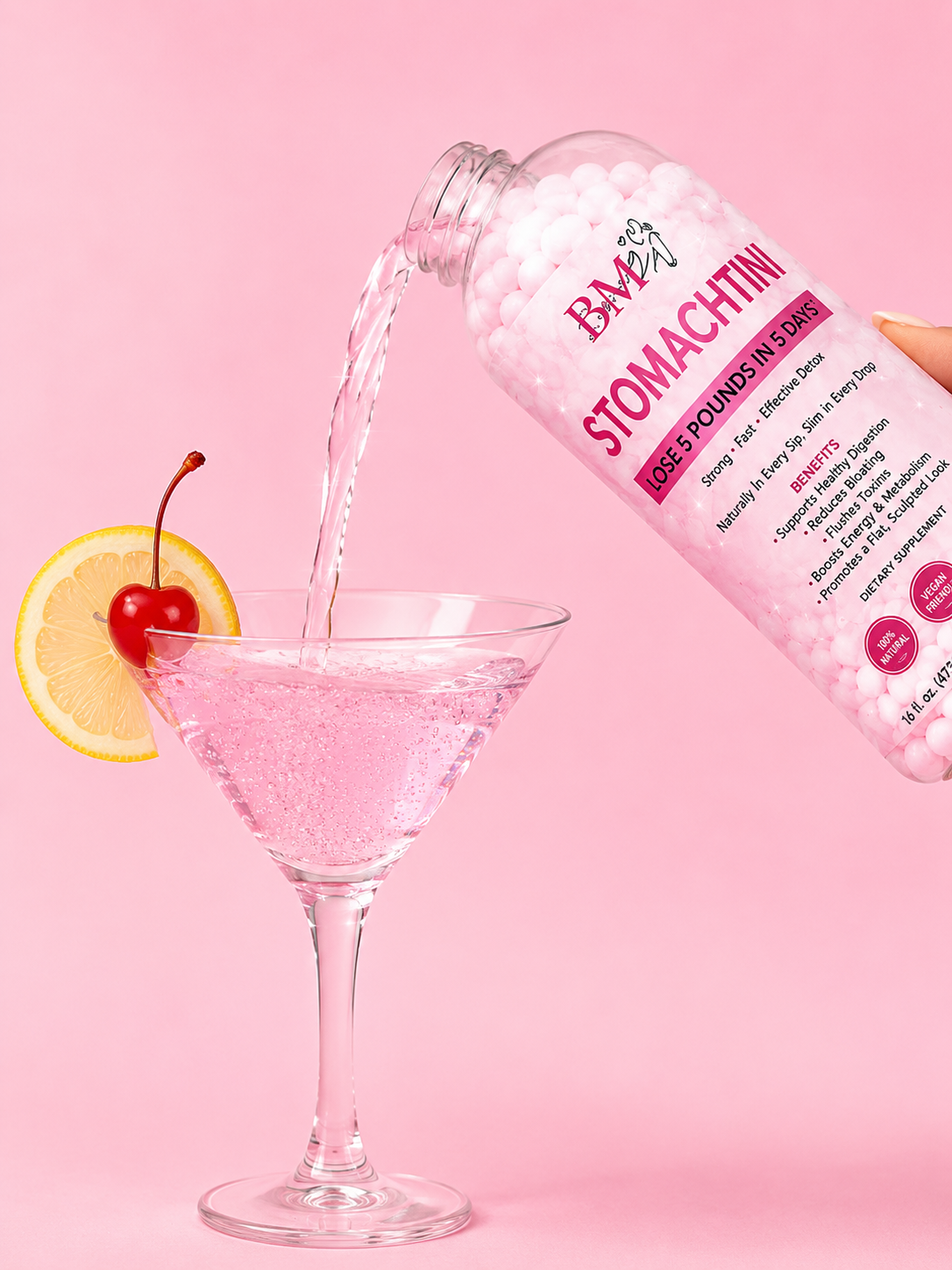 Premade Stomach Tini Cocktail with peptides 🍒🍸(1 ,16oz)